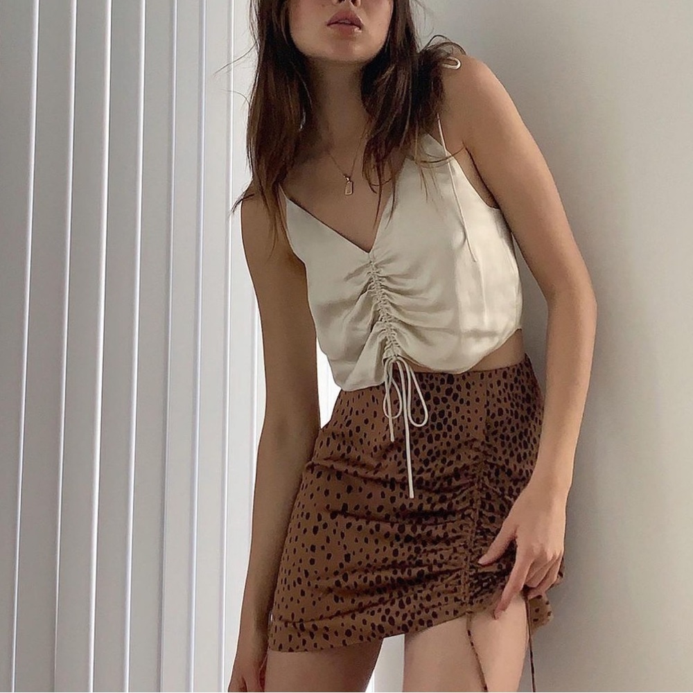 Aritzia ruched mini skirt